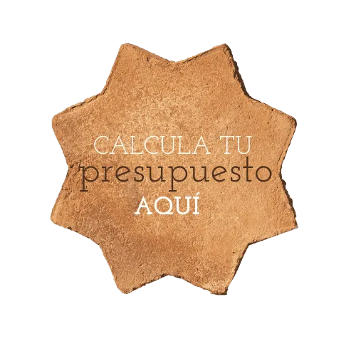 Icono en forma de estrella con mensaje para solicitar presupuesto